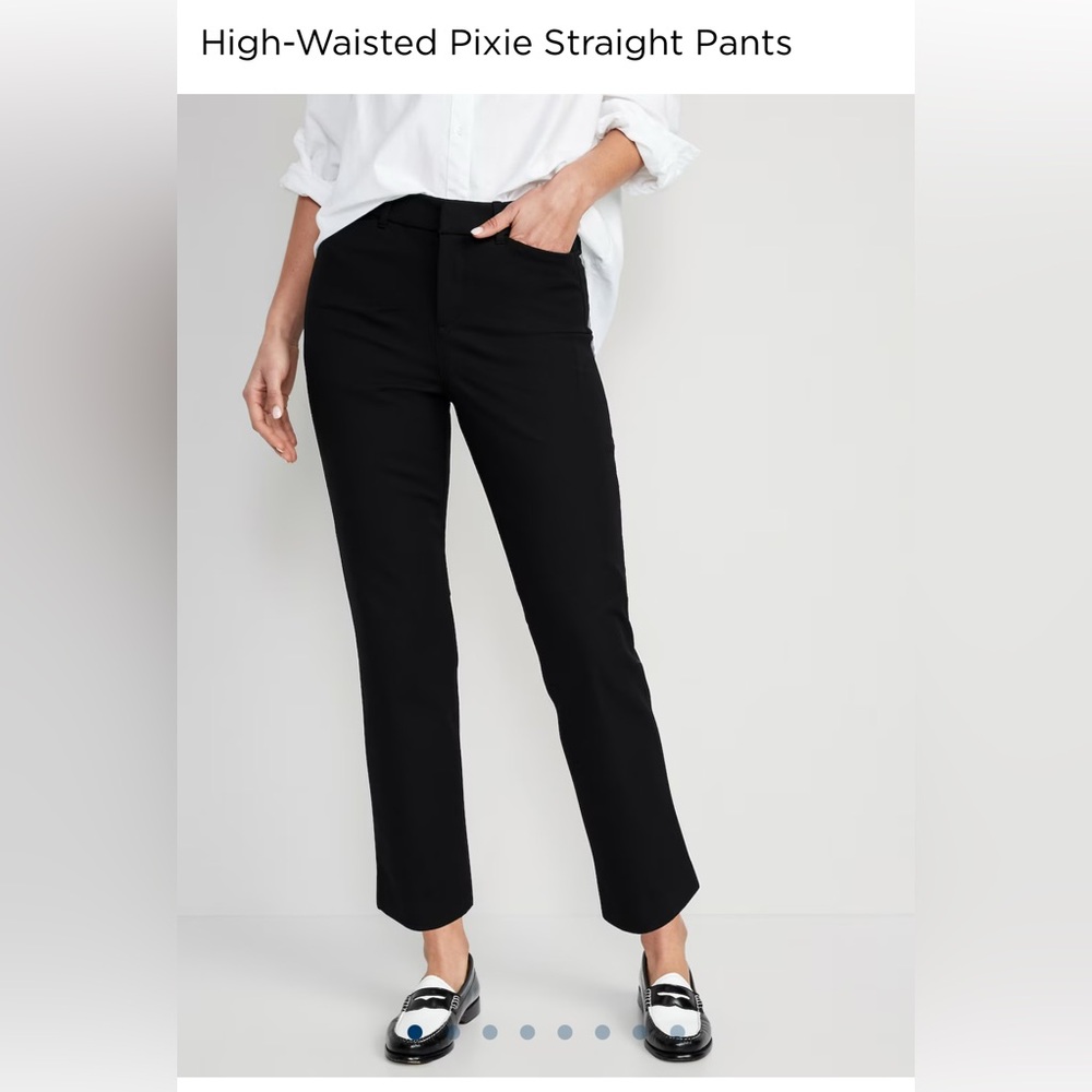Old Navy High-Waisted Pixie Straight Pants Black NWT